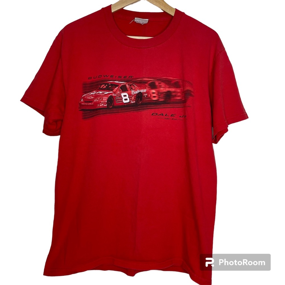 Vintage Chase Dale Jr #8 T-shirt Red Budweiser Earnhardt Large Tee